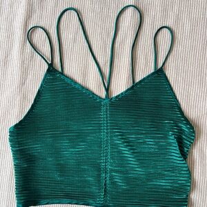 Green Strappy Crop Top